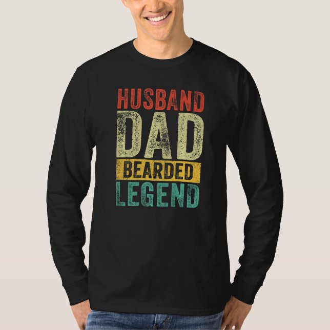 Ehemann Vater Bart Legende Bart Vatertag T-Shirt (Vorderseite)