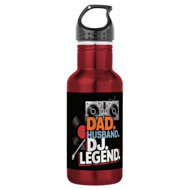Ehemann Vater DJ Legende Edelstahlflasche (Vorderseite)
