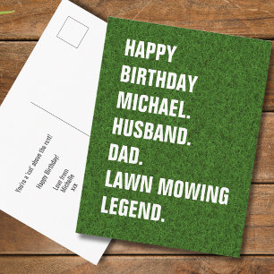 Ehemann Vater Name Rasenmäher Legend Fun Geburtsta Postkarte