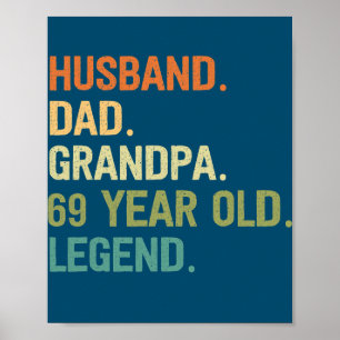 Ehemann Vater Opa 69 Jahre alt 69. Geburtstag Poster
