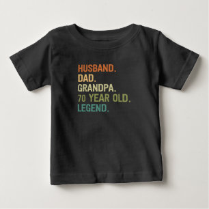 Ehemann Vater Opa 70 Jahre alt 70. Geburtstag Männ Baby T-shirt