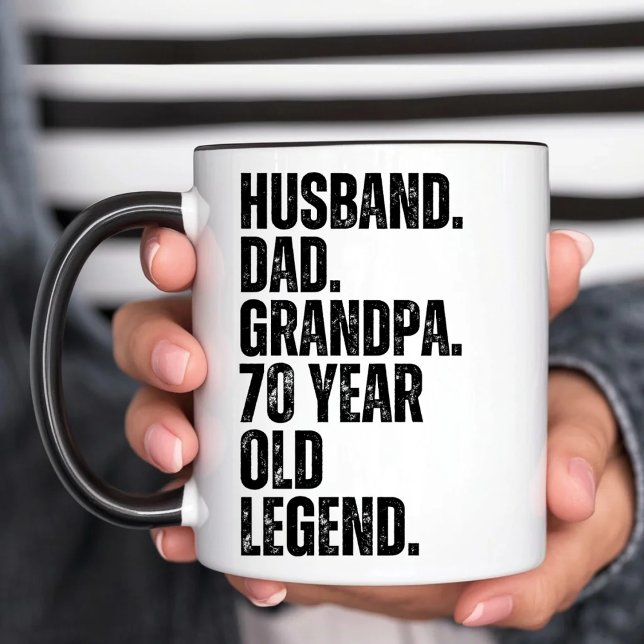 Ehemann Vater Opa 70 Jahre alt Funny Tasse (Von Creator hochgeladen)
