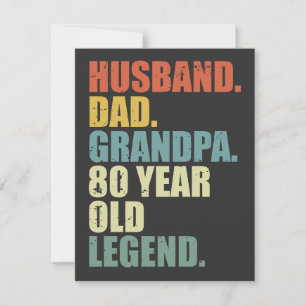 Ehemann Vater Opa 80 Jahre alte Legende 80. Geburt Karte