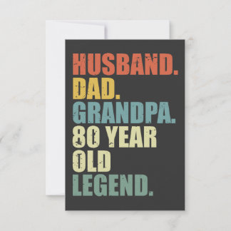 Ehemann Vater Opa 80 Jahre alte Legende 80. Geburt Karte