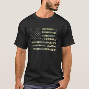 Ehemann Vater Pawpaw Held Vintage Camo Amerikanisc T-Shirt