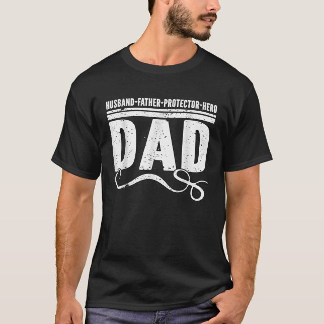 Ehemann Vater Protector Herausgeber Bester Vater j T-Shirt (Vorderseite)
