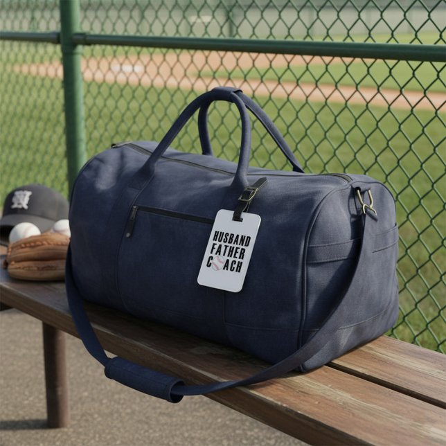 Ehemann Vater Trainer Baseball-Vater-Zitat Gepäckanhänger (Von Creator hochgeladen)