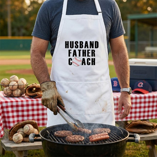 Ehemann Vater Trainer Baseball-Vater-Zitat Schürze (Von Creator hochgeladen)