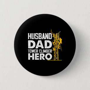 Ehemann Vater Turm Kletterer Held Vertikaler Mobil Button