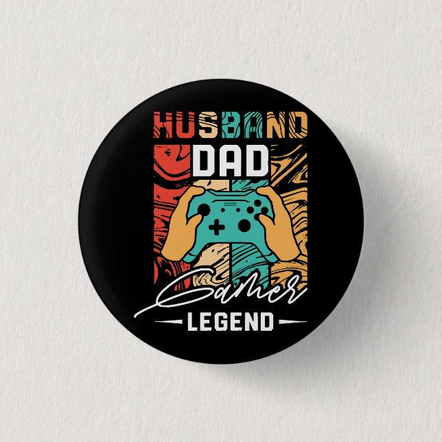 Ehemann Vater Videospiel Legende  Button (Vorderseite)