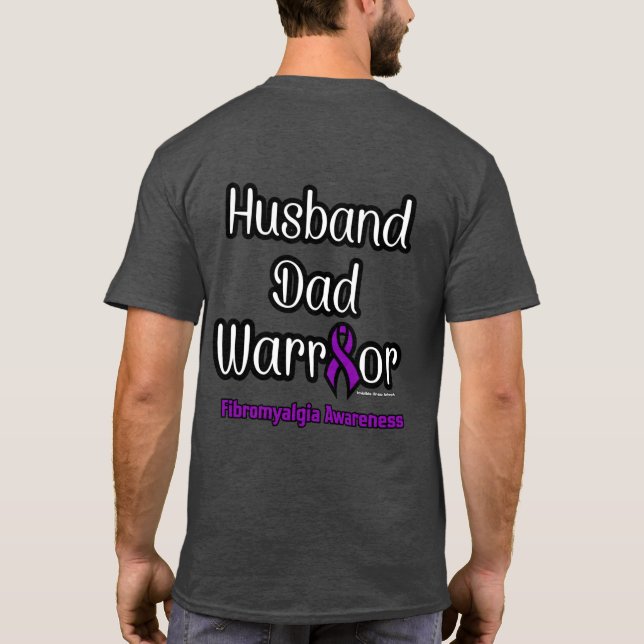 Ehemann Vater Warrior...Fibro T - Shirt (Rückseite)