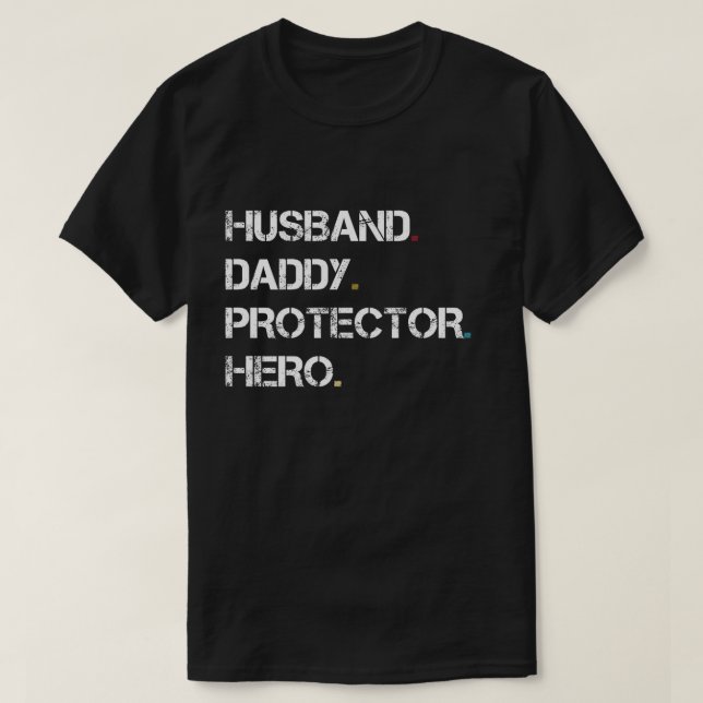Ehemann-Vati-Schutz-Held T-Shirt (Design vorne)