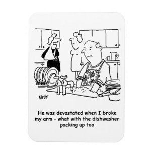 Ehemann wäscht das Geschirr Magnet