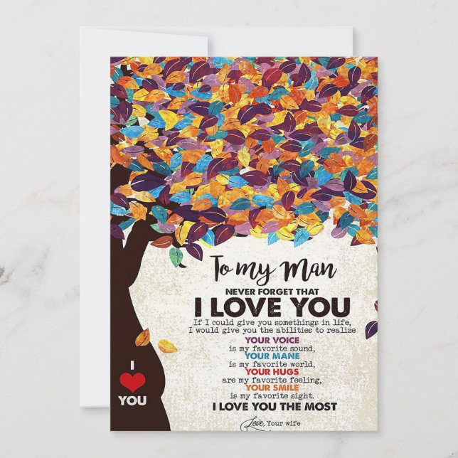 Ehemann zu meinem Mann I Liebe Ehemann Dankeskarte (Vorderseite)