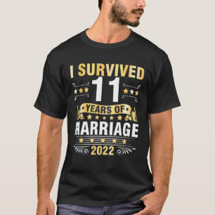 Ehemännische Ehefrau Hochzeit überlebte ich 11 Jah T-Shirt