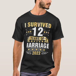 Ehemännische Ehefrau Hochzeit überlebte ich 12 Jah T-Shirt