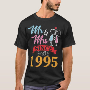 Ehemännische Ehefrau seit 1995 Hochzeit Verheirate T-Shirt