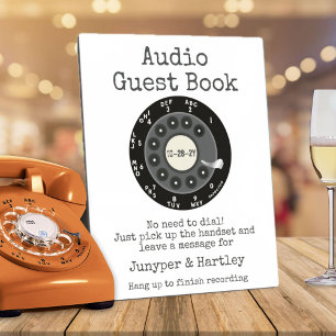 Ehepaar-Audio-Gästebuch Black Rotary Dial Sign Fotoplatte