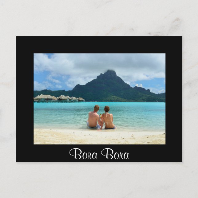 Ehepaar der Hochzeitsreise in Bora Bora Postkarte (Vorderseite)