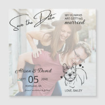 Ehepaar-Foto-Bulldog-Hochzeit rettet das Datum