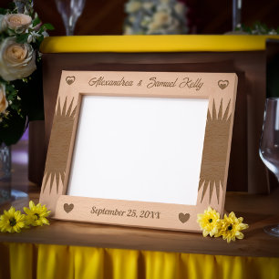 Ehepaar Hochzeit und Jubiläum Script Wooden Geätzte Rahmen