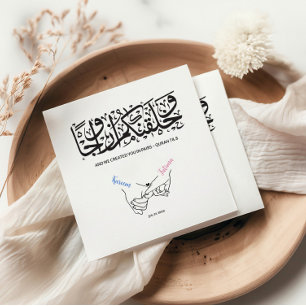Ehepaar Holding Hands Islamische Hochzeit Serviette