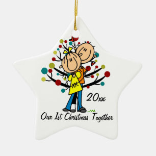 Ehepaar in Liebe 1. Weihnachten Personalisierte Or Keramik Ornament