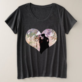 Ehepaar in Liebe Küssen im Regen Abstrakte Kunst Große Größe T-Shirt