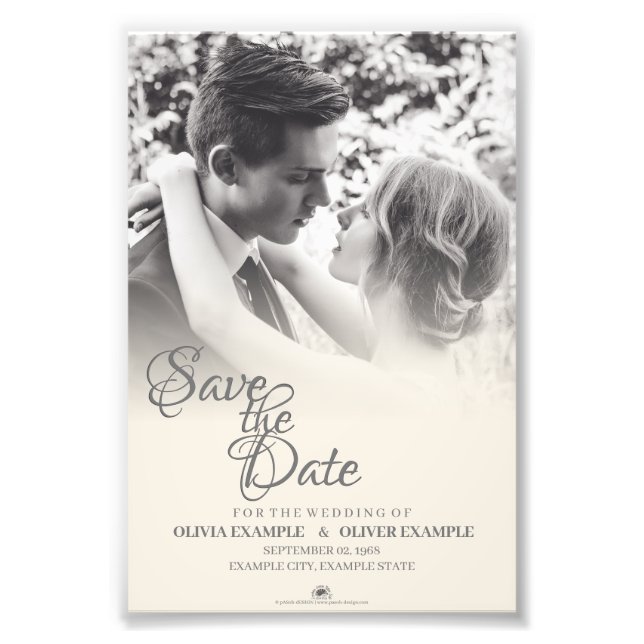 Ehepaar küssen in Monochrome Fotodruck (Vorne)