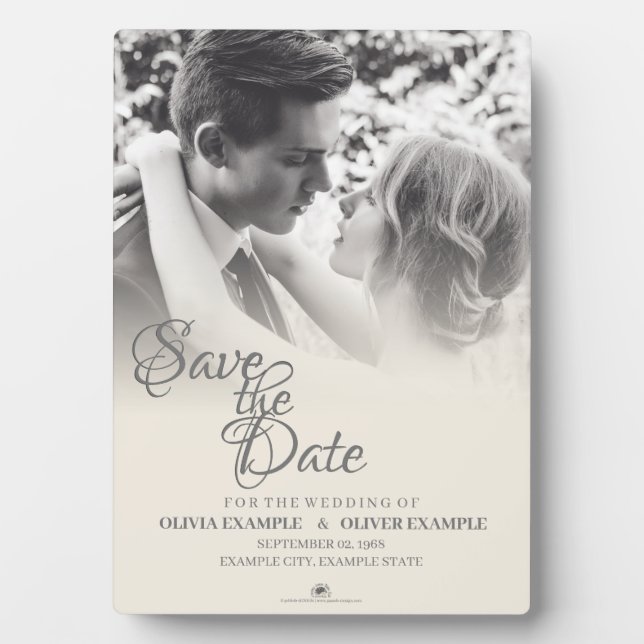 Ehepaar küssen in Monochrome Fotoplatte (Vorderseite)