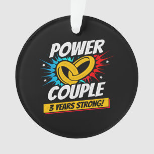Ehepaar Married 3 Years - 3rd Wedding Anniversary Ornament