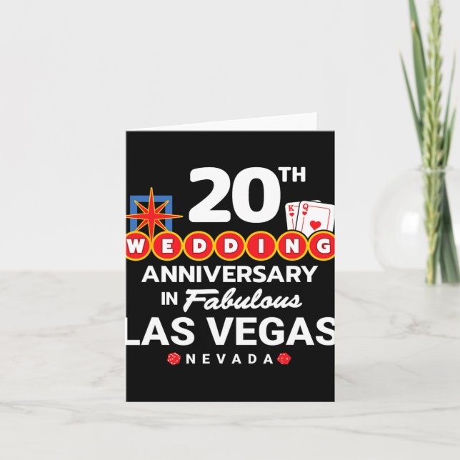 Ehepaare 20 Jahre - Vegas 20. Wedding Anni Karte (Vorderseite)