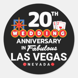 Ehepaare 20 Jahre - Vegas 20. Wedding Anni Runder Aufkleber