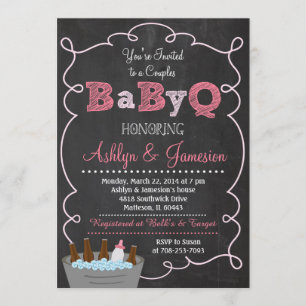 Ehepaare BabyQ GRILLEN Baby Shower Einladung