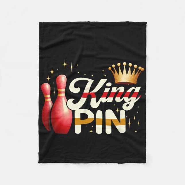 Ehepaare Bowler League Bowling King Button Trading Fleecedecke (Vorderseite)