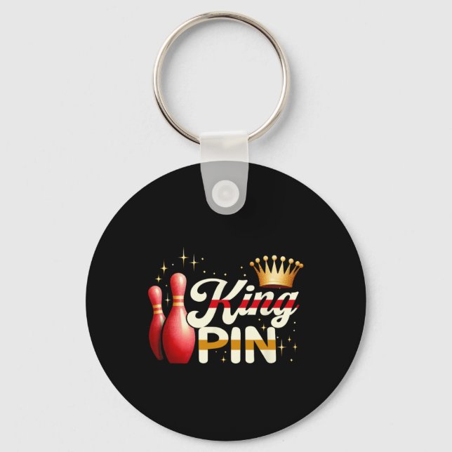 Ehepaare Bowler League Bowling King Button Trading Schlüsselanhänger (Vorderseite)