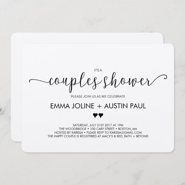 Ehepaare Brautdusche Einladung - Kraft (Vorne/Hinten)