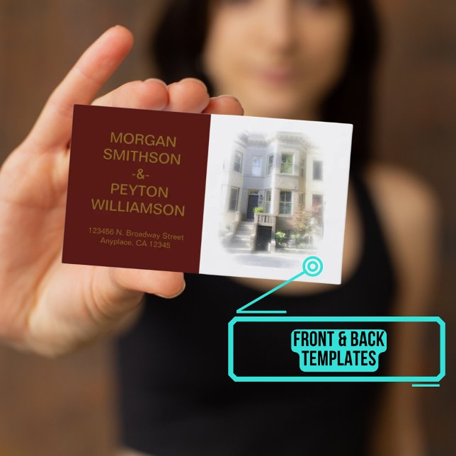 Ehepaare, die die Karte anrufen - Foto w Border Bu (This design has easily customizable templates for text and photo.)