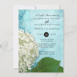 Ehepaare Dusche Damask White Hydrangea Hochzeit Einladung