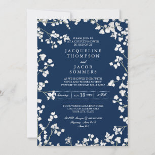 Ehepaare Dusche Gipskraut Blume Wreath Rustikal Einladung