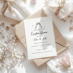 Ehepaare duschen moderne, elegante und handschrift einladung