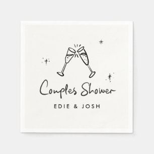 Ehepaare duschen moderne, elegante und handschrift serviette