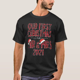 Ehepaare Ehefrau husband unsere ersten Weihnachten T-Shirt