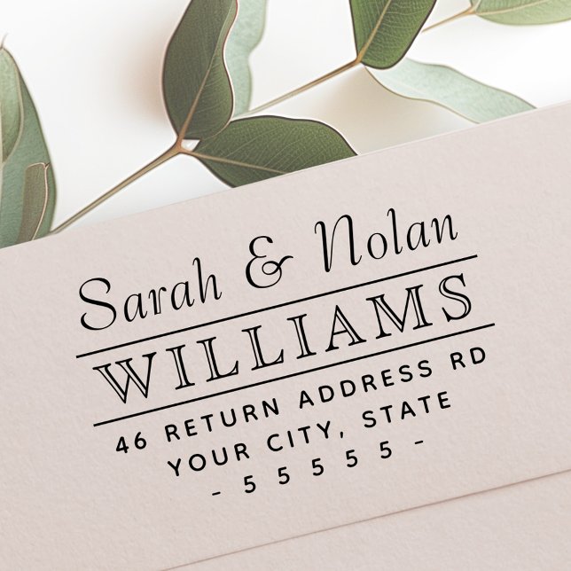 Ehepaare Familienname und Rücksendeadresse Permastempel (Couples family name and return address self-inking stamp)