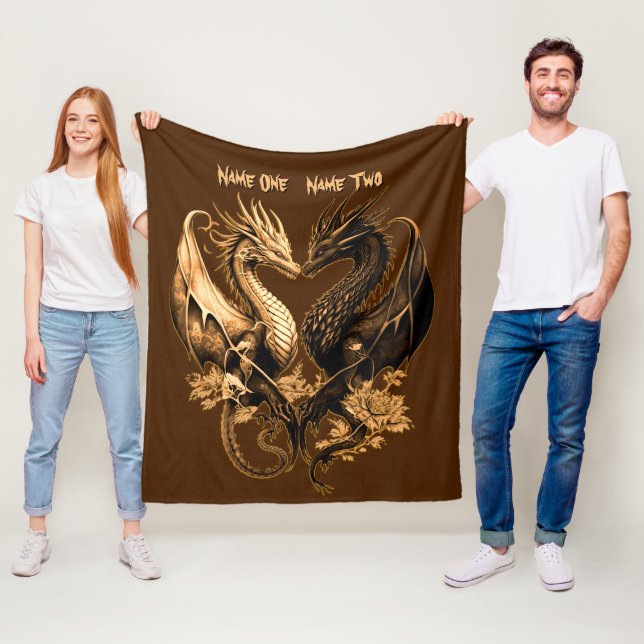 Ehepaare Gold Dragons tragen Namen 50"x60" Fleecedecke (Beispiel)