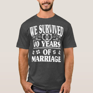 Ehepaare Husband Ehefrau 40. Hochzeitstag T-Shirt