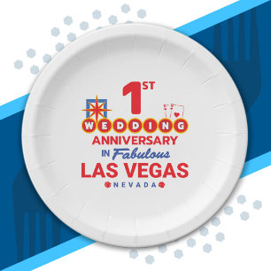Ehepaare Las Vegas Trip zum 1. Geburtstag Pappteller
