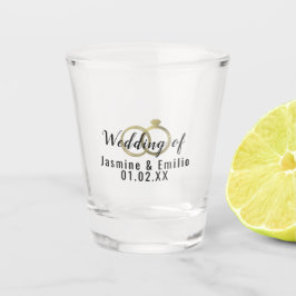 Ehepaare mit Gold Foil Ring Schnapsglas
