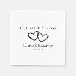 Ehepaare Name Modernes Herz 50-jähriges Party Serviette