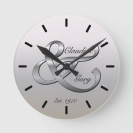 Ehepaare Wall Clock Names & Date Runde Wanduhr